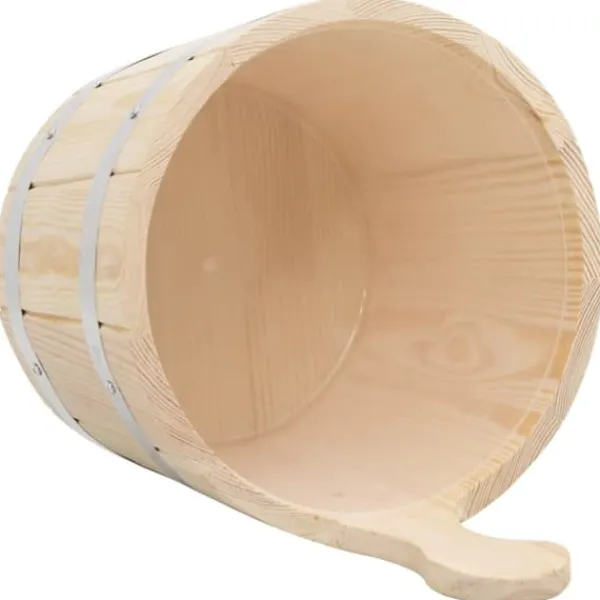 Sauna^Saunaspand med øse i massivt fyrretræ | Farve: Natur | Størrelse: 5 liter