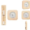 Sauna^Saunatilbehør - Living 2-i-1 saunasæt hygrometer og timeglas massivt fyrretræ