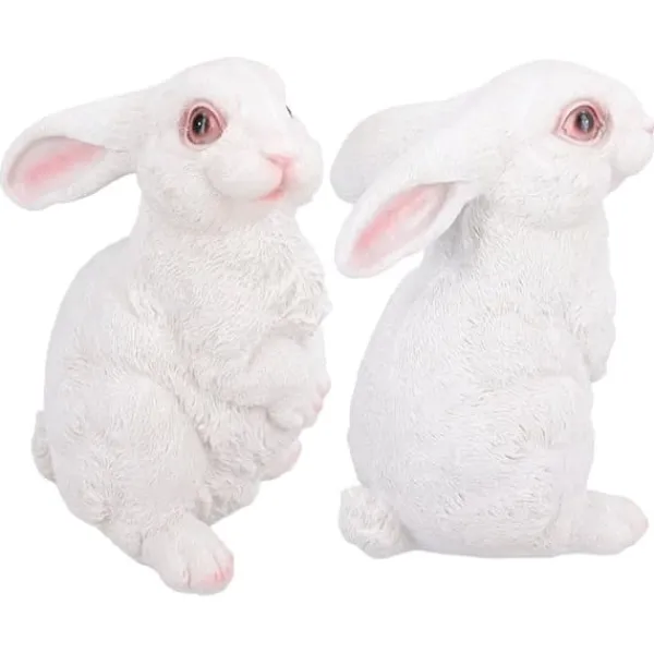 Hot Sød kanin Skulptur Harpiks Håndværk Have Bunny Dekoration Simulering Kanin Statue til Plæne Have Patio Havedekorationer