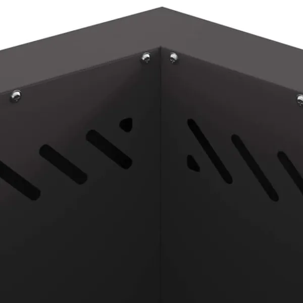 Sekskantet bålsted i koldvalset stål - Udendørs bålfad | Farve: Sort | Størrelse: 48x48x51 cm Pejse