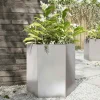 Krukker & Plantebeholdere^Sekskantet plantekrukke i rustfrit stål 46x40x45 cm | Farve: Metal | Størrelse: 46x40x45 cm