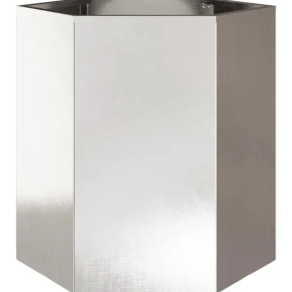 Krukker & Plantebeholdere^Sekskantet plantekrukke i rustfrit stål 46x40x45 cm | Farve: Metal | Størrelse: 46x40x45 cm
