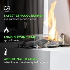 Serra bio-ethanol vægovn - Sort - Mood pejs - 1,5 KW varme Pejse