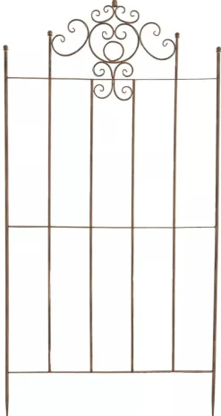 Hot Set of 2 Paula Metal Trellis Stakes, Antique Brown, Rustic Country House Style Climbing Aid, 170cm Height Buer, Spalier, Lysthuse Uden Tag