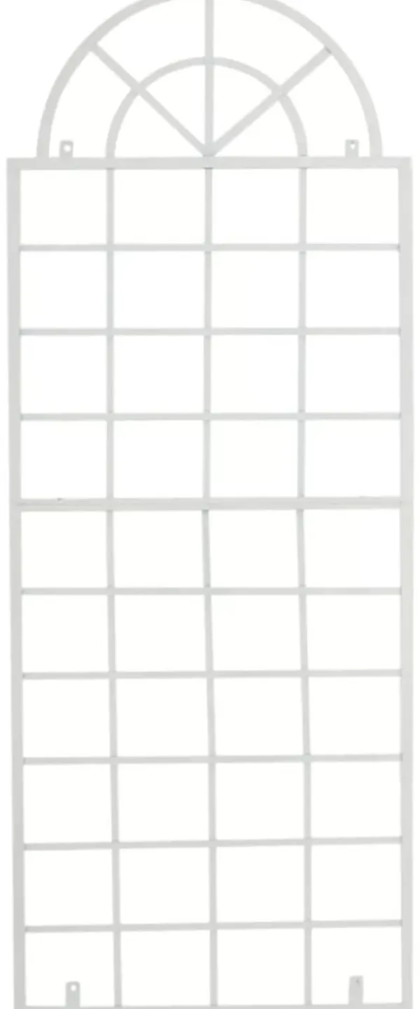 Outlet Set of 2 White Metal Viva Trellis Grids - 180cm High x 70cm Wide, Handcrafted Iron with Antique Patina Buer, Spalier, Lysthuse Uden Tag