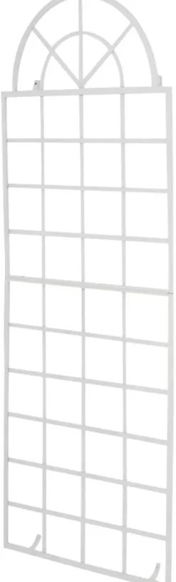 Outlet Set of 2 White Metal Viva Trellis Grids - 180cm High x 70cm Wide, Handcrafted Iron with Antique Patina Buer, Spalier, Lysthuse Uden Tag