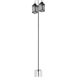Til Fugle & Småvildt^Shepherd's Hook, Dobbelt Udendørs Havekrog, 295x250x2345 mm, Sort, Stål
