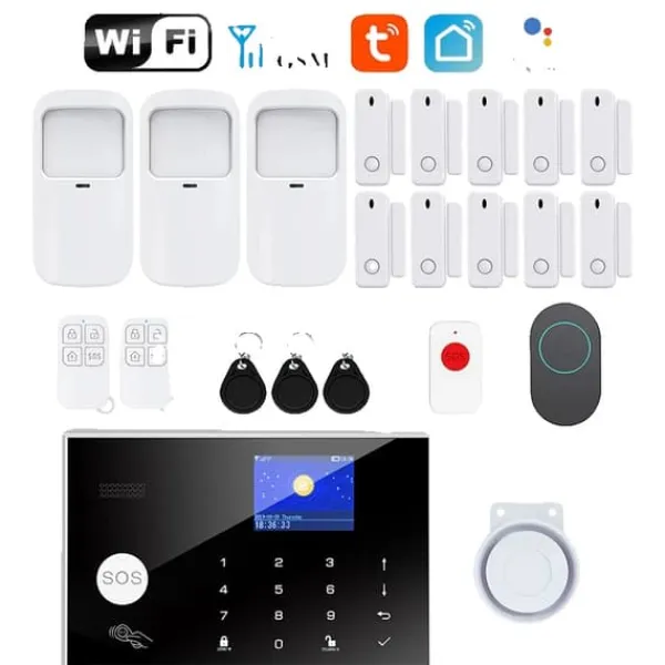 New Sikkerhedsalarm System, GSM og WiFi Forbindelse, App Kontrol,EU-stik-d, D Hjemmealarmsystemer