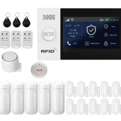 Hjemmealarmsystemer^Sikkerhedsalarm System, Smart Home Integration, App Kontrol,EU Stik, 4G WiFi Kit F