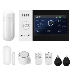 Hjemmealarmsystemer^Sikkerhedsalarm System, Smart Home Integration, App Kontrol,4G WiFi Kit A, EU Stik