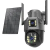 Clearance Sikkerhedskamera, 4K Dual Linse, Soldrevet,1Pcs WIFI Solkamera Sikkerhedsmonitorer & Videokameraer