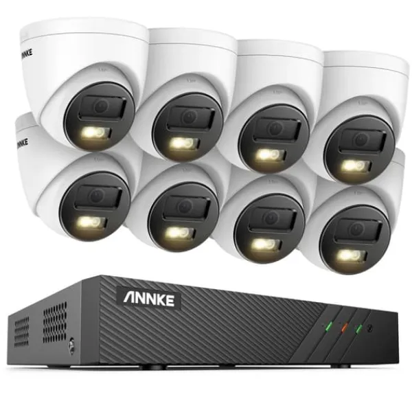 Sikkerhedsmonitorer & Videokameraer^Sikkerhedskamera, 6MP opløsning, bevægelsesdetektion,Ingen, 8CH NVR 8Pcs Kamera