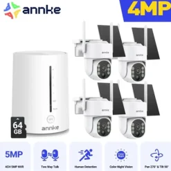Sikkerhedsmonitorer & Videokameraer^Sikkerhedskamera, 4MP opløsning, 100% trådløs,Med 64GB kort