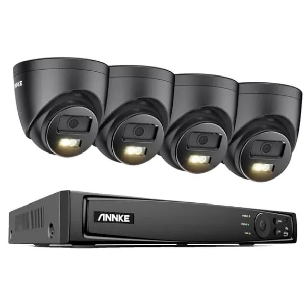 Sikkerhedsmonitorer & Videokameraer^Sikkerhedskamera, 6MP opløsning, bevægelsesdetekteringsteknologi,8CH NVR 4Pcs Kamera, 4T