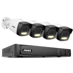 Sikkerhedsmonitorer & Videokameraer^Sikkerhedskamera System, 8 Kanal Video Indgang, 12MP Opløsning,Ingen, 8CH NVR 4PCS Kamera
