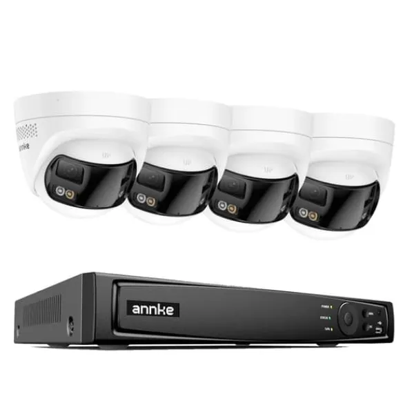Best Sikkerhedskamera System, 180° Panoramisk Udsigt, 8MP Højkvalitets Billede,6MP 51HD 4Pcs Kits, Ingen Sikkerhedsmonitorer & Videokameraer