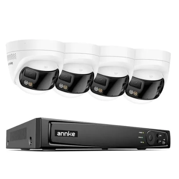 Best Sikkerhedskamera System, 180° Panoramisk Udsigt, 8MP Højkvalitets Billede,6MP 51HD 4Pcs Kits, Ingen Sikkerhedsmonitorer & Videokameraer