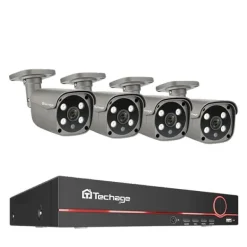 Sikkerhedskamera System, 8 Kanaler, To-Vejs Lydkommunikation,8CH 4PCS 5MP KAMERA, 3T Indbygget HDD Sikkerhedsmonitorer & Videokameraer