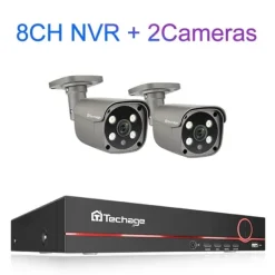 Hot Sikkerhedskamera System, 8 Kanaler, To-Vejs Lydkommunikation,8CH 2PCS 5MP KAMERA, 3T Indbygget HDD Sikkerhedsmonitorer & Videokameraer