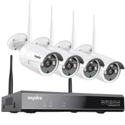 Discount Sikkerhedskamera system, 8 kanals NVR, vejrbestandige udendørs kameraer, Hvid, Ingen Sikkerhedsmonitorer & Videokameraer