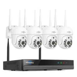 Sikkerhedsmonitorer & Videokameraer^Sikkerhedskamera system, 8 kanaler, H.265+ kompression, trådløs forbindelse,1T, 5MP PTZ-system