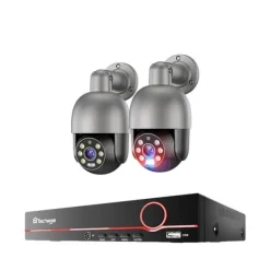 Sikkerhedsmonitorer & Videokameraer^Sikkerhedskamera System, 8 Kanaler, Fuld Farve Nattesyn,8CH 2 Kamera 8MP, 4T