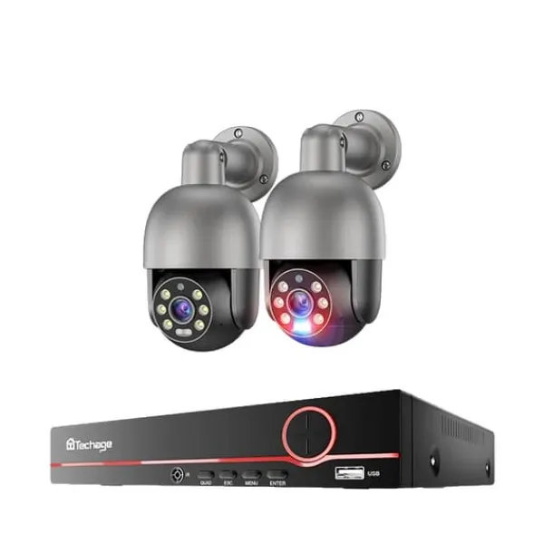 Sikkerhedsmonitorer & Videokameraer^Sikkerhedskamera System, 8 Kanaler, Fuld Farve Nattesyn,8CH 2 Kamera 8MP, 4T