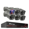 Outlet Sikkerhedskamera System, 8 Kanaler, AI Ansigtsgenkendelse,8CH 6stk Kamera 8MP, Ingen Sikkerhedsmonitorer & Videokameraer