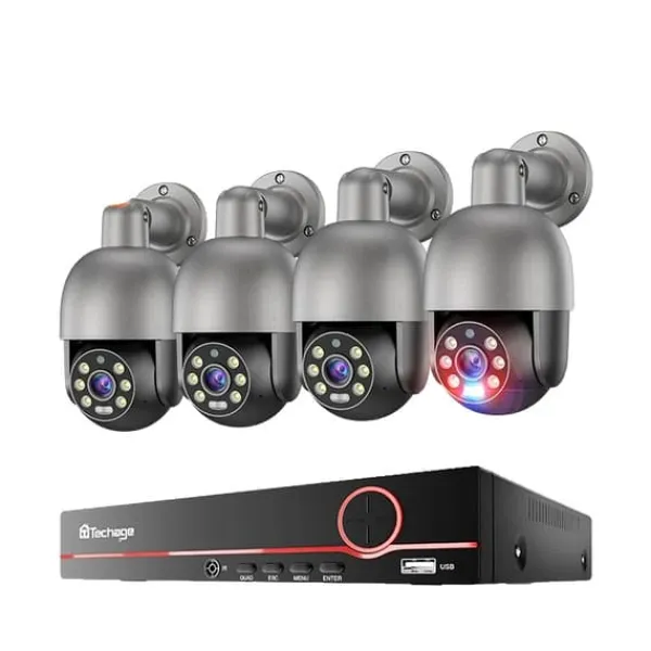 New Sikkerhedskamera System, 8 Kanaler, Fuld Farve Nattesyn,8CH 4 Kamera 8MP, 3T (udendørs sport) Sikkerhedsmonitorer & Videokameraer