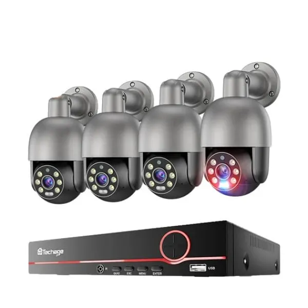 Hot Sikkerhedskamera System, 8 Kanaler, Fuld Farve Nattesyn,3T (udendørs sport), 8CH 4 Kamera 5MP Sikkerhedsmonitorer & Videokameraer