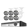 Hot Sikkerhedskamera system, AI ansigtsdetektion, farve natvision,8CH NVR 6PCS KAMERA 5MP, 1T Sikkerhedsmonitorer & Videokameraer