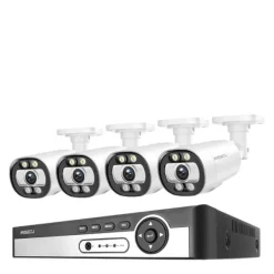 Hot Sikkerhedskamera system, AI ansigtsdetektion, farve natvision,8CH NVR 4PCS KAMERA 5MP, 1T Sikkerhedsmonitorer & Videokameraer