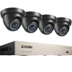 New Sikkerhedskamera system, 8CH DVR optager, 2MP Dome kameraer,4 sorte kameraer, 1T Sikkerhedsmonitorer & Videokameraer