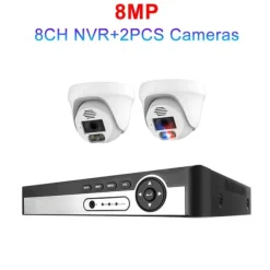 Best Sikkerhedskamera system, 4K opløsning, AI ansigtsgenkendelse,3T (udendørs sport), 8CH NVR 2 KAMERA 8MP Sikkerhedsmonitorer & Videokameraer