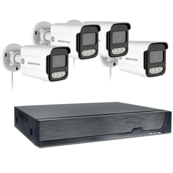 Sale Sikkerhedskamera System, 5MP Opløsning, To-Vejs Lyd,Ingen, 8CH NVR 4 KAMERA Sikkerhedsmonitorer & Videokameraer