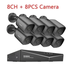 New Sikkerhedskamera System, 5MP Opløsning, Udvidelig Op Til 8 Kameraer,2T, 1080P 8PCS DVR Kit Sikkerhedsmonitorer & Videokameraer