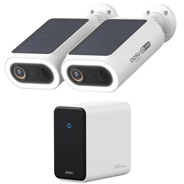 Sikkerhedsmonitorer & Videokameraer^Sikkerhedskamerasystem, 4K opløsning, AI detektionsfunktioner,2pcs sæt, EU stik
