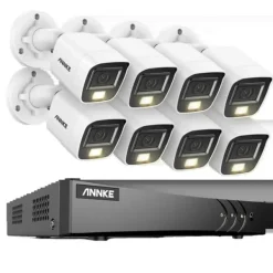 Online Sikkerhedskamerasystem, 5MP højopløsningskvalitet, 8CH DVR med nattevision,4T, 8CH DVR 8Pcs Kits-b Sikkerhedsmonitorer & Videokameraer