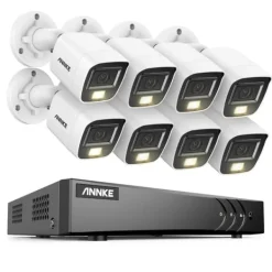 Online Sikkerhedskamerasystem, 5MP højopløsningskvalitet, 8CH DVR med nattevision,4T, 8CH DVR 8Pcs Kits-b Sikkerhedsmonitorer & Videokameraer
