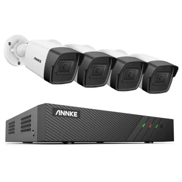 Sikkerhedsmonitorer & Videokameraer^Sikkerhedskamerasystem, 5MP opløsning, 8-kanals videoindgang, MicroSD-lagring,8CH NVR 4Pcs Kamera-b, 2T
