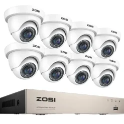 Best Sikkerhedskamerasystem, 1080P opløsning, H265+ komprimeringsteknologi,Ingen, 8 Hvide Kameraer Sikkerhedsmonitorer & Videokameraer