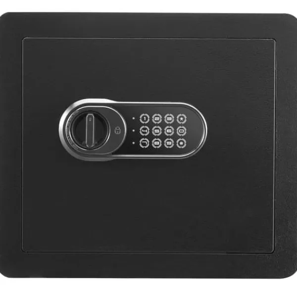 Pengeskabe^Sikkerhedsskab 1,2 kubikfod med digitalt tastatur og nøgler. Beskyt penge, smykker og dokumenter hjemme eller på hotellet. 15,8x11,8x13,8"