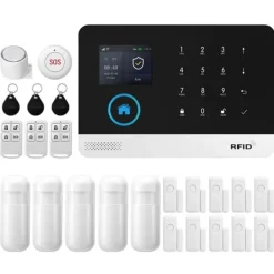 Sikkerhedssystem, trådløs forbindelse, smart home-kompatibilitet,2G GSM Kit F, EU Stik Hjemmealarmsystemer