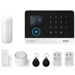 Hjemmealarmsystemer^Sikkerhedssystem, trådløs forbindelse, smart home-kompatibilitet,2G GSM Kit A, EU Stik