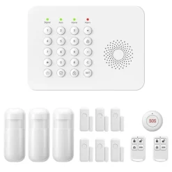 New Sikkerhedssystem, Trådløs forbindelse, Smart Home-kompatibilitet,EU Stik, A02 GSM Kit D Hjemmealarmsystemer