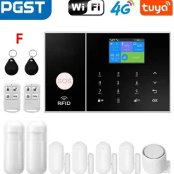 Hjemmealarmsystemer^Sikkerhedssystemkit, trådløs forbindelse, smart home integration, dør/vinduesensor,EU stik, 4G WiFi Kit C