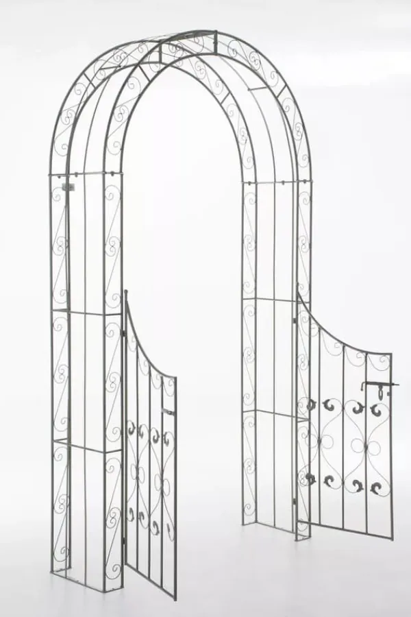 Sale Sina Rose Arch with Gate - Antique Green Metal Garden Trellis for Climbing Plants, Durable and Easy Assembly Buer, Spalier, Lysthuse Uden Tag