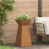 Søjle Plantekasse 2 pcs - Trapezoidalt design | Farve: Sølv | Størrelse: 35x35x73 cm Plantestativer