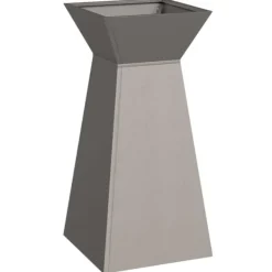 Søjle Plantekasse 2 pcs - Trapezoidalt design | Farve: Sølv | Størrelse: 35x35x73 cm Plantestativer
