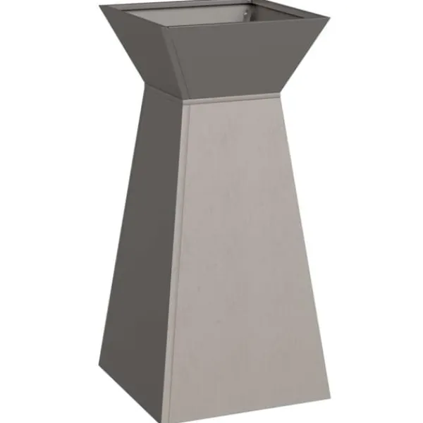 Søjle Plantekasse 2 pcs - Trapezoidalt design | Farve: Sølv | Størrelse: 35x35x73 cm Plantestativer